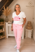 Ensemble Pantalon Coton Strech et Tee-shirt “Amour Soleil Copines” – Esprit Summer Existe en 5 coloris