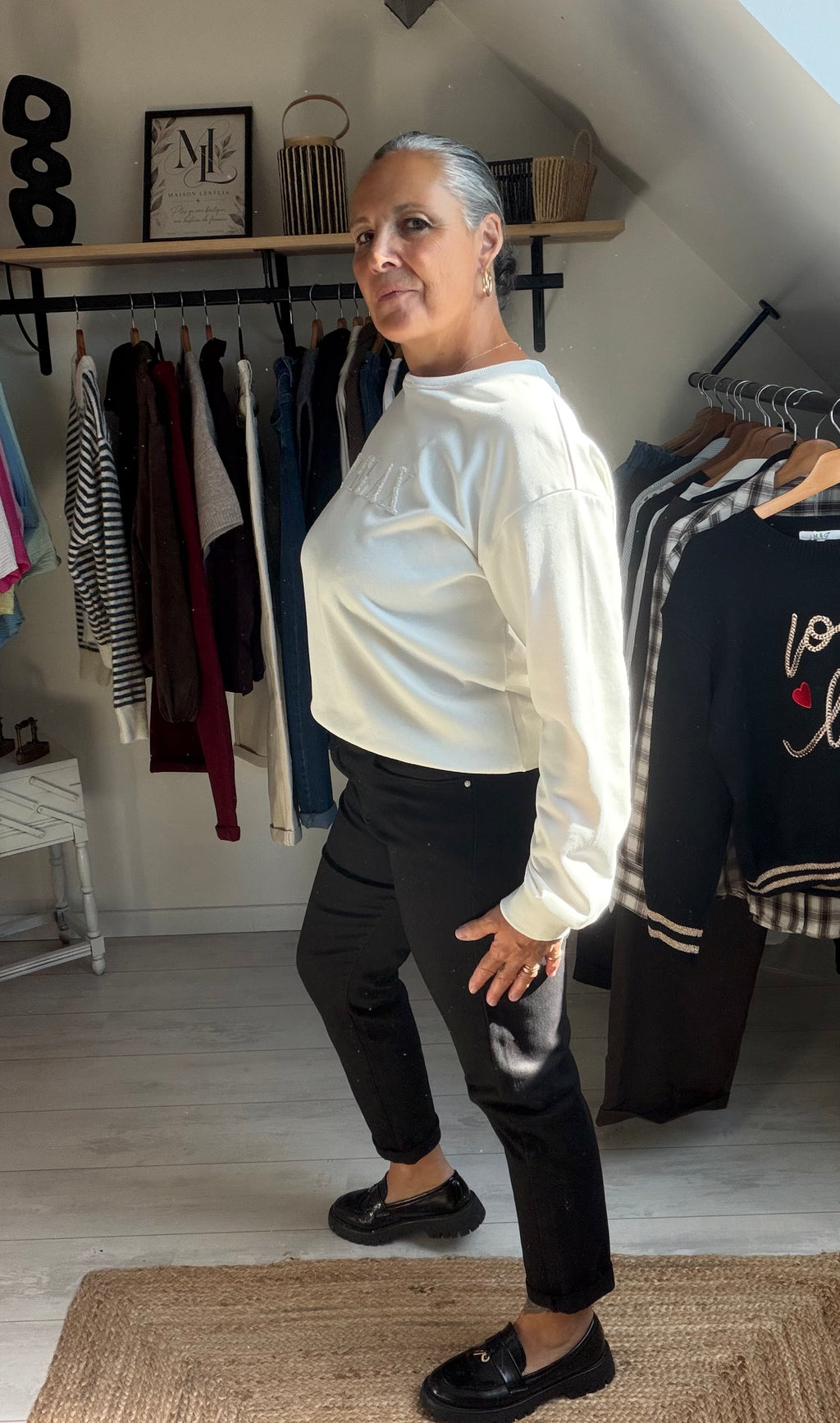 🖤🤍 Sweat RELAX – confort & style casual  Existe en 2 coloris