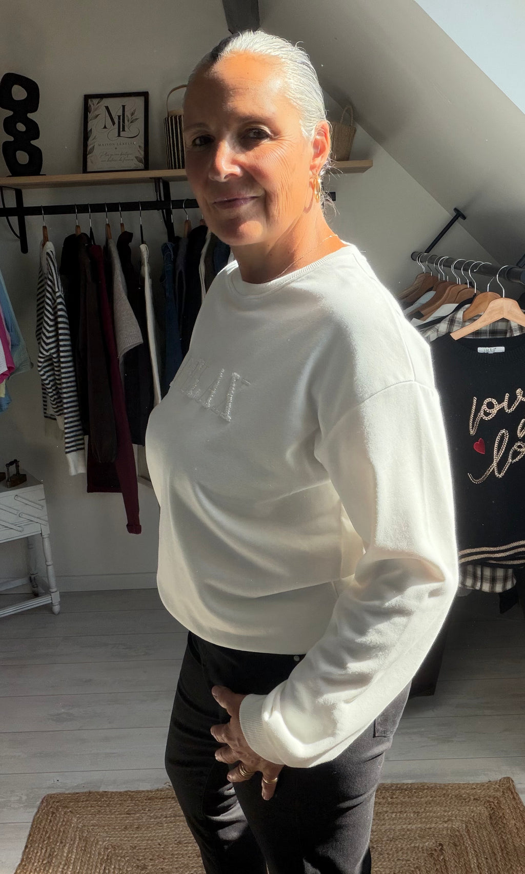 🖤🤍 Sweat RELAX – confort & style casual  Existe en 2 coloris