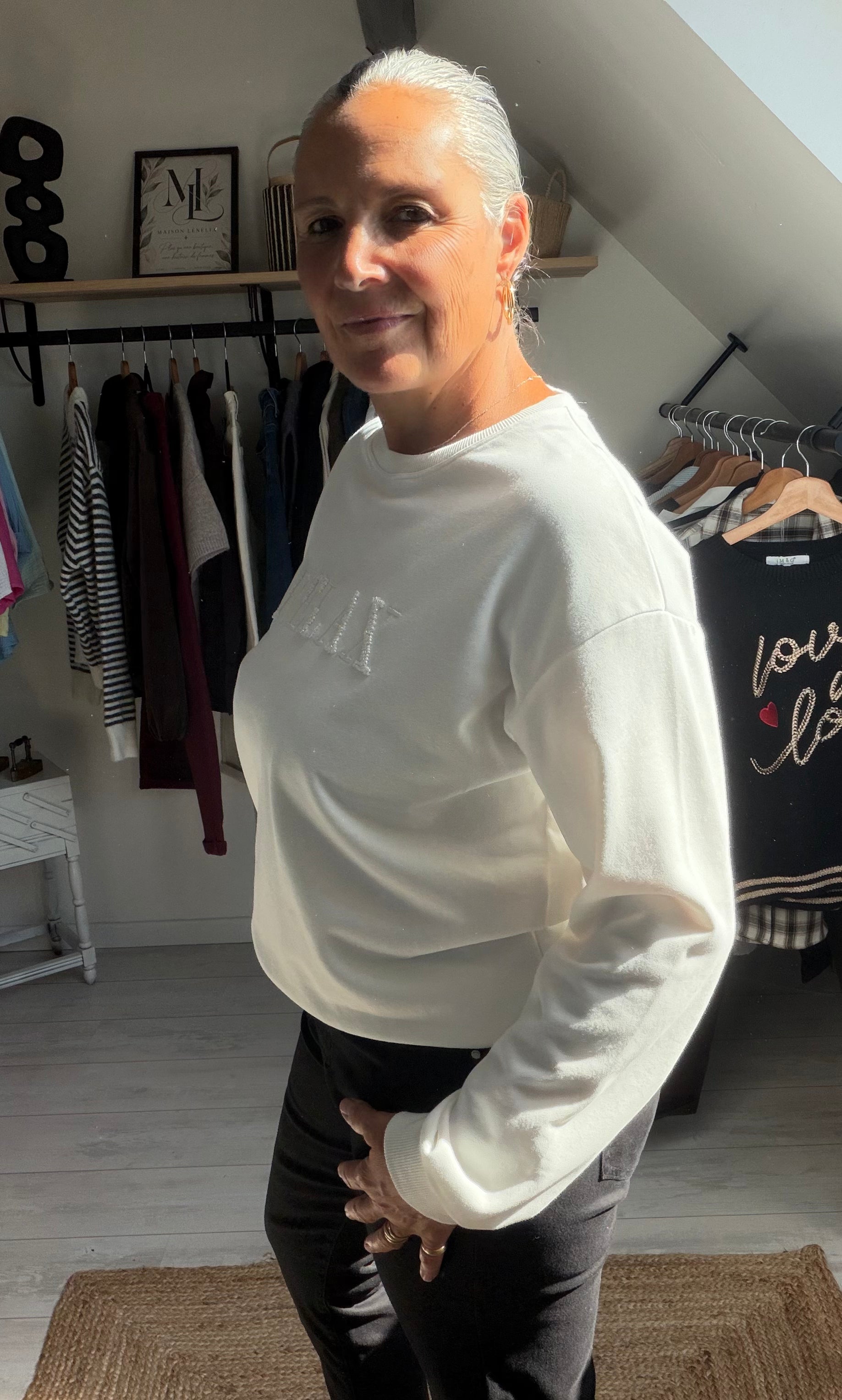🖤🤍 Sweat RELAX – confort & style casual  Existe en 2 coloris