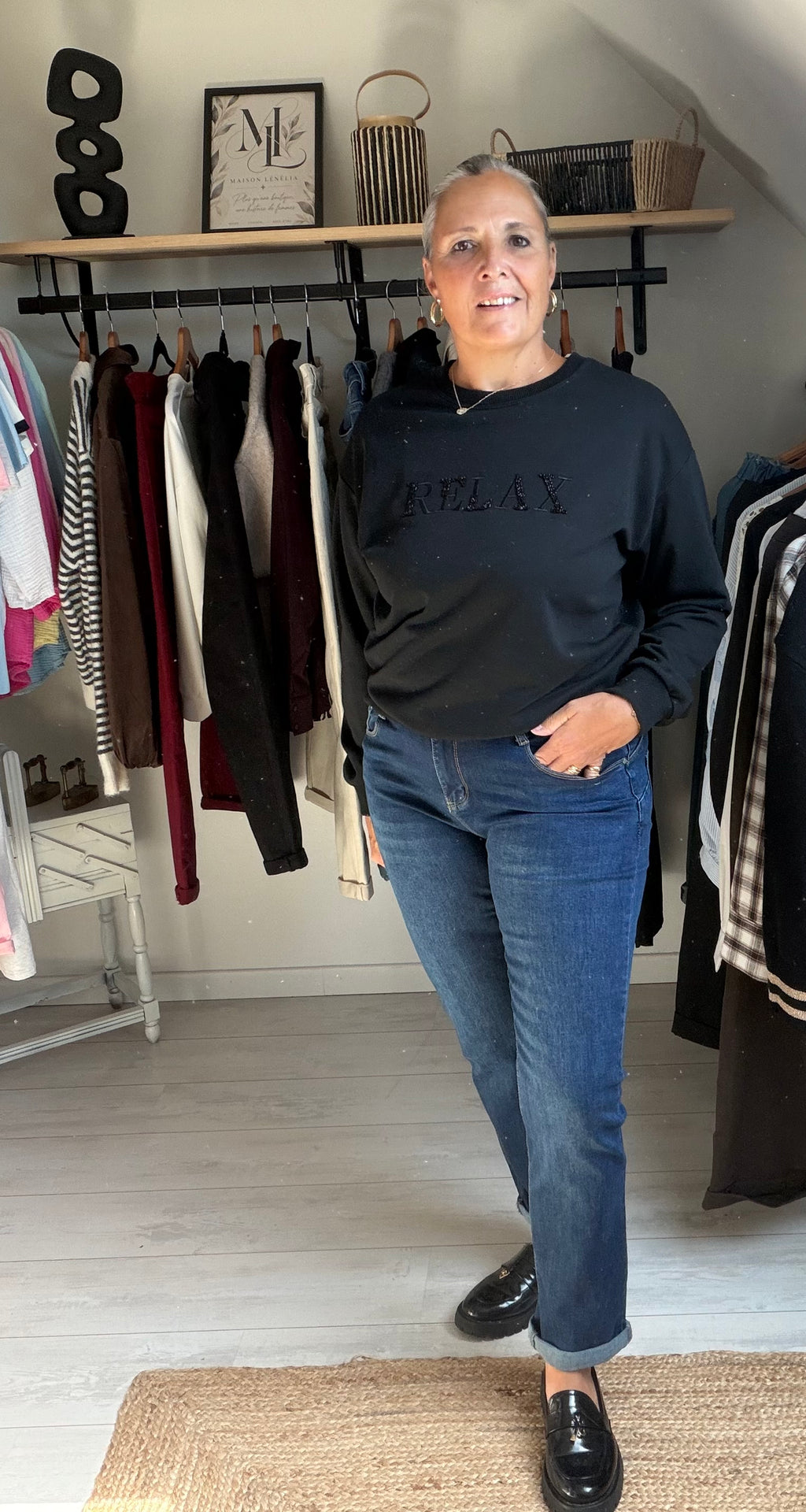 🖤🤍 Sweat RELAX – confort & style casual  Existe en 2 coloris