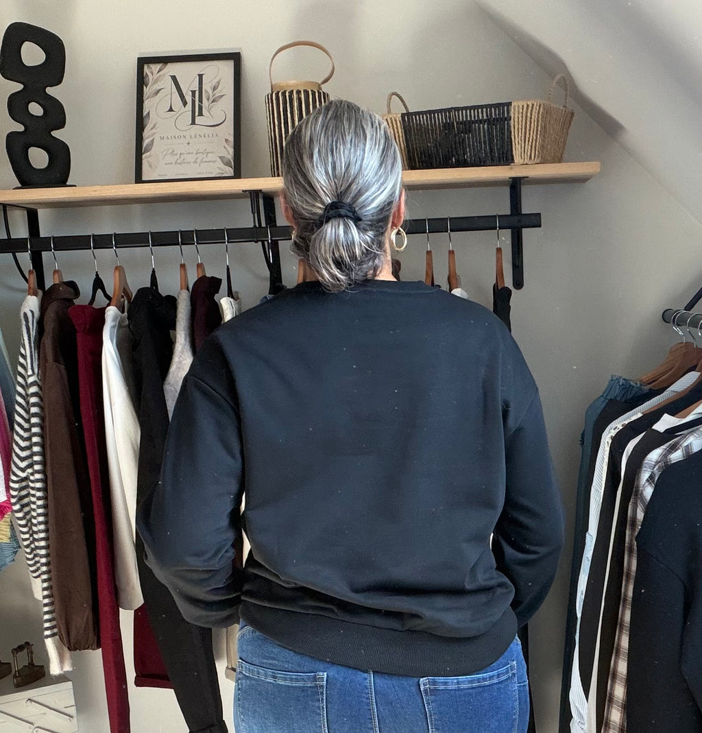 🖤🤍 Sweat RELAX – confort & style casual  Existe en 2 coloris