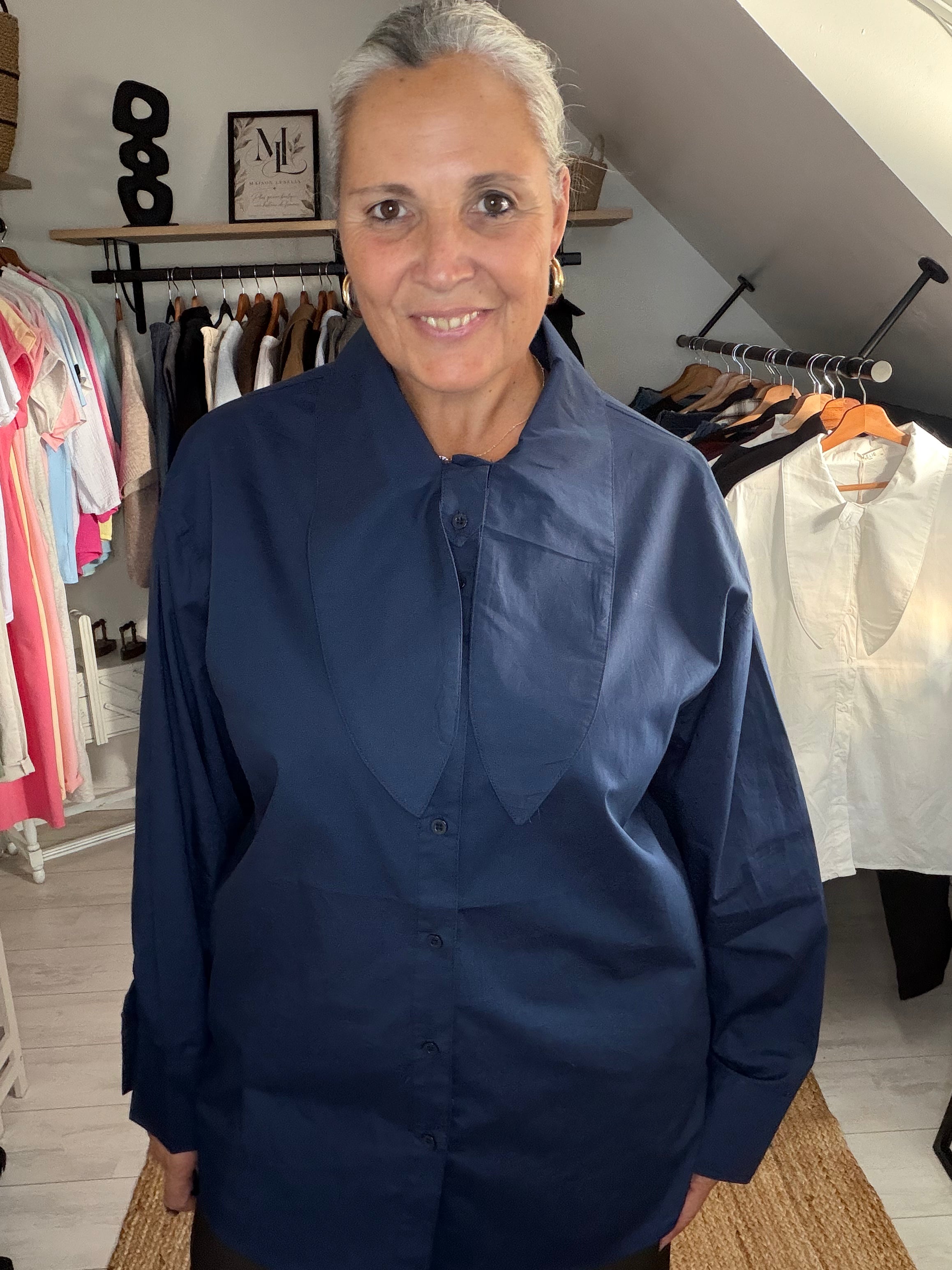 Chemise Parisienne Oversize à col noué