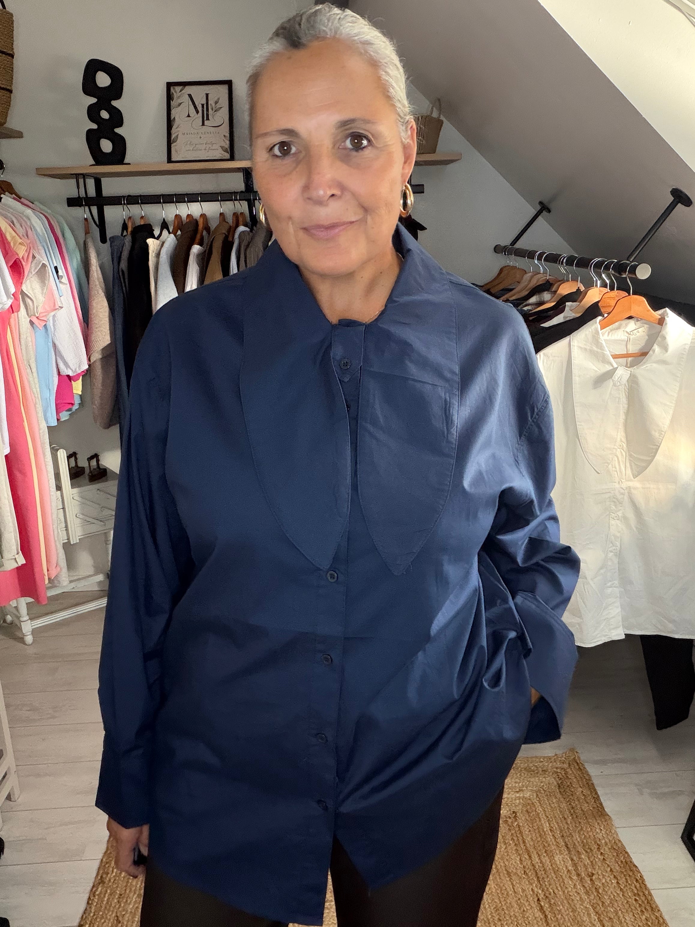 Chemise Parisienne Oversize à col noué