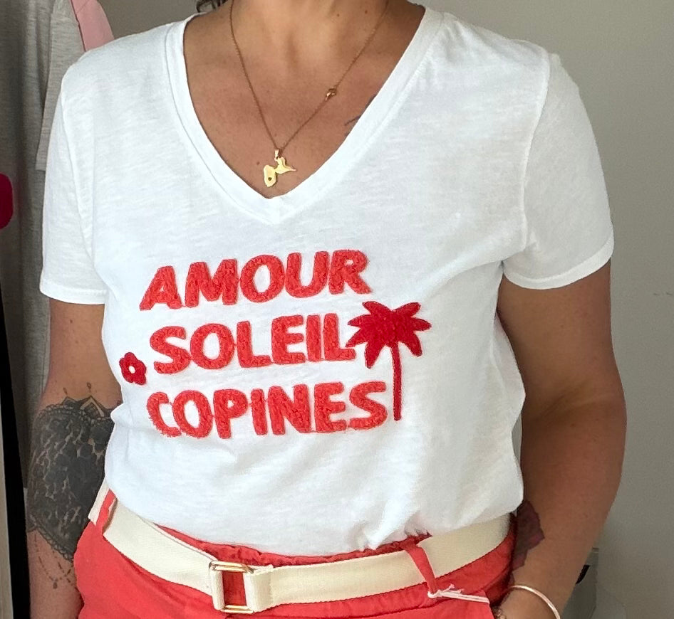 Tee-shirt “Amour Soleil Copines” – Esprit Summer Existe en 5 coloris