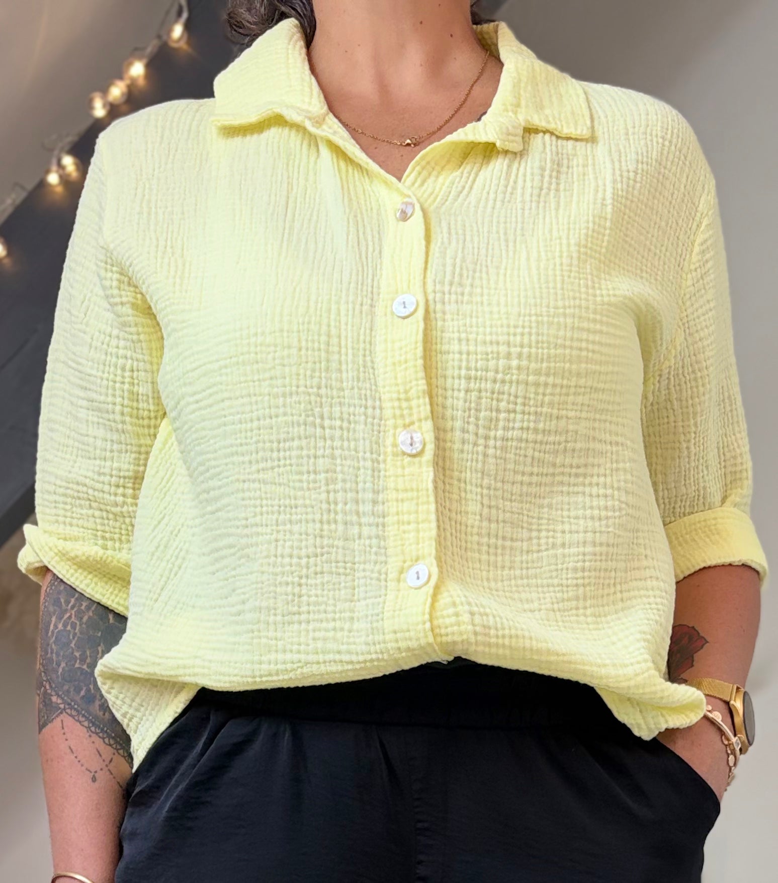 🌸 Chemise en Gaze de Coton – Disponible en plusieurs coloris