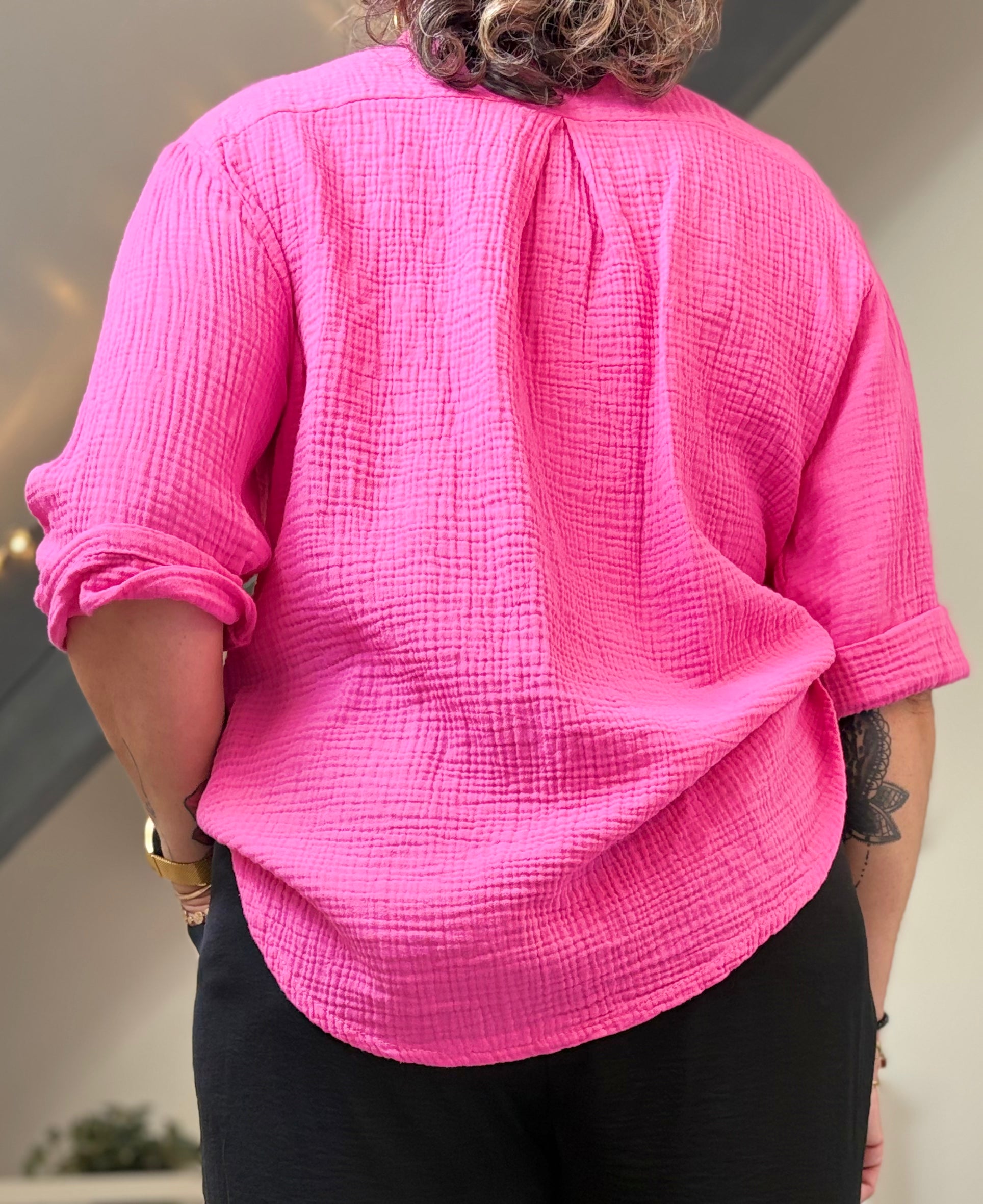 🌸 Chemise en Gaze de Coton – Disponible en plusieurs coloris