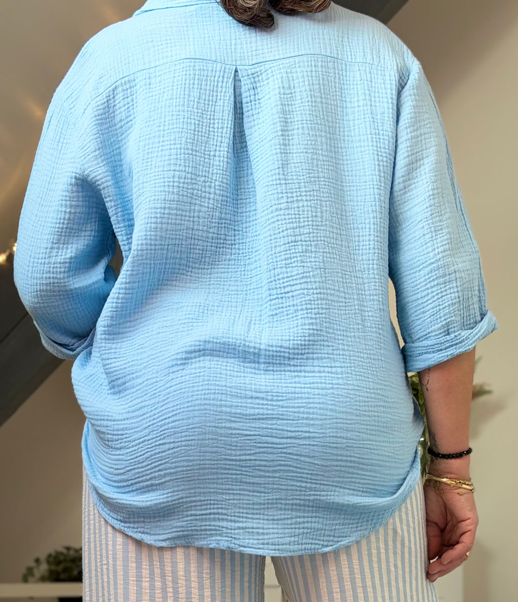 🌸 Chemise en Gaze de Coton – Disponible en plusieurs coloris