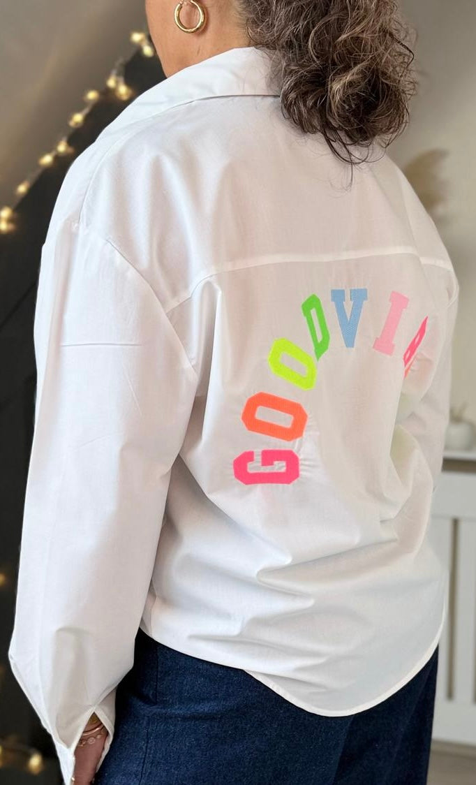 ✨ Chemise Oversize GOOD VIBES – Élégante & Confortable✨