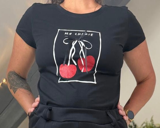🤍❤️🖤 Tee-shirt Ma Chérie – Coton Stretch