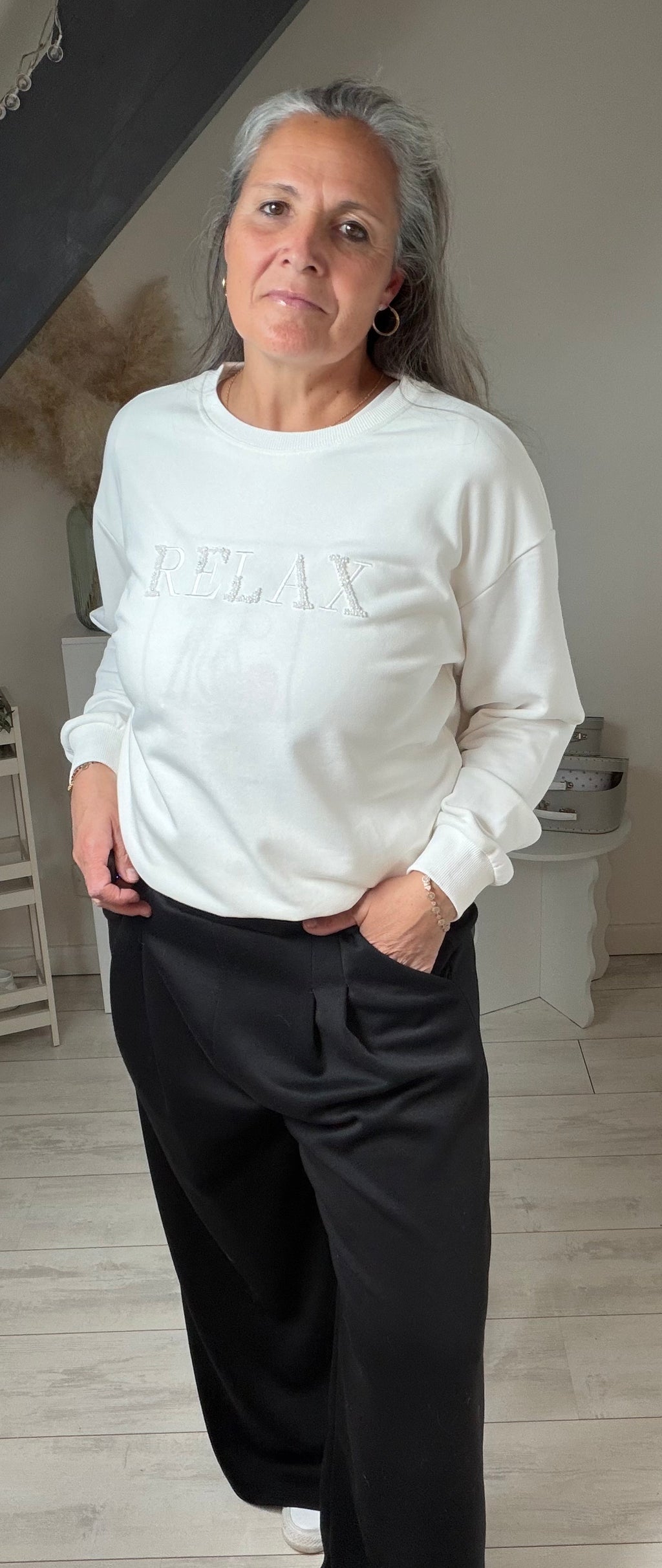 🖤🤍 Sweat RELAX – confort & style casual  Existe en 2 coloris