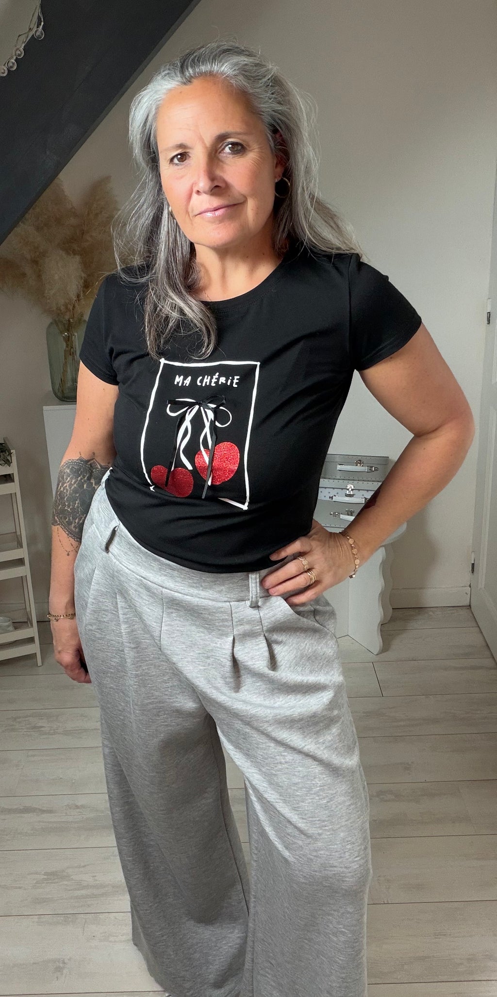🤍❤️🖤 Tee-shirt Ma Chérie – Coton Stretch