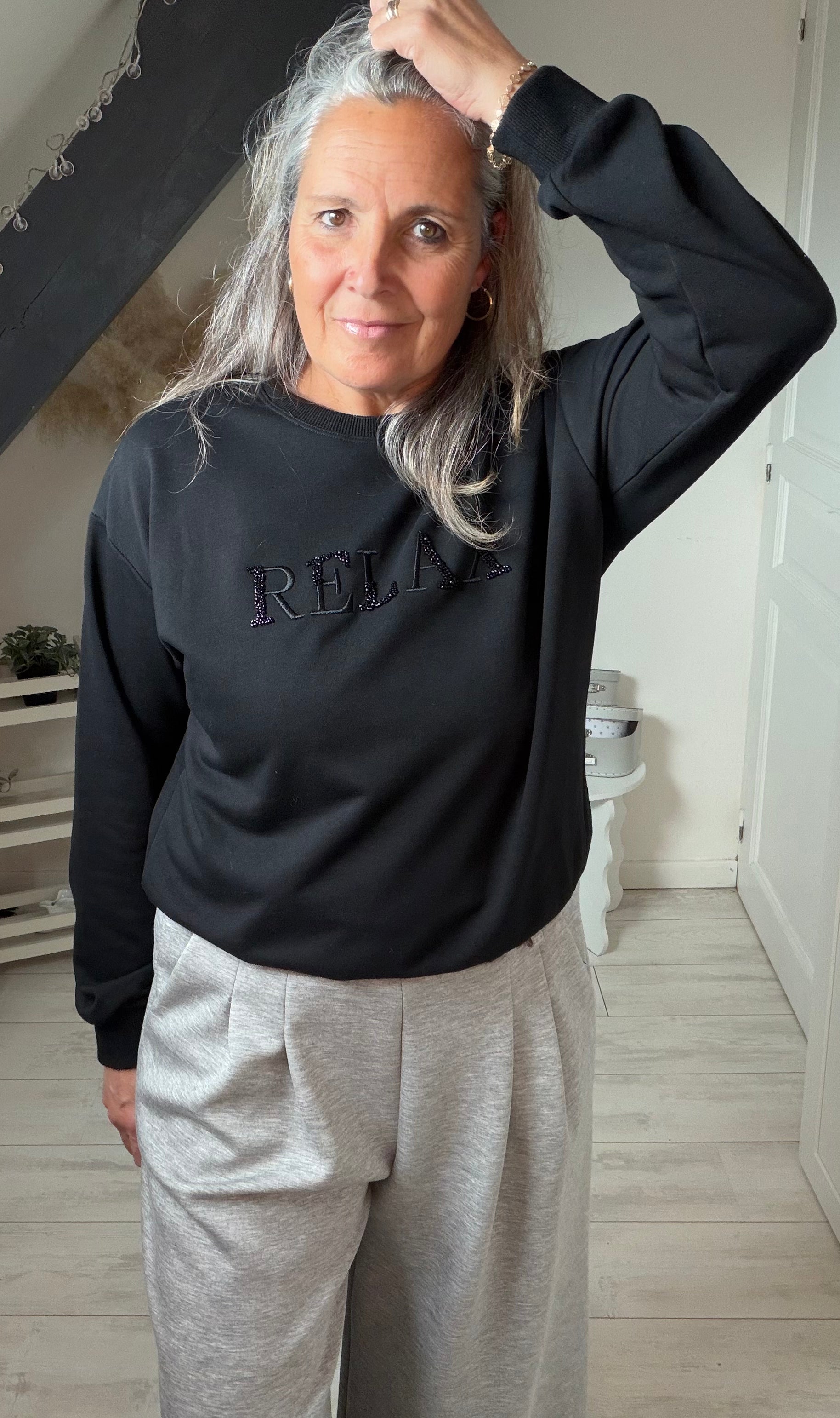 🖤🤍 Sweat RELAX – confort & style casual  Existe en 2 coloris