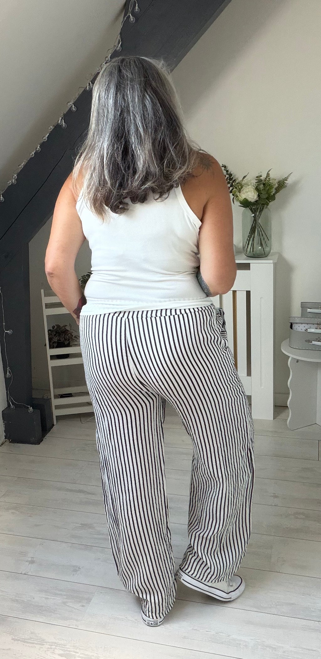 Le pantalon gaze de coton rayé 🤍✨Existe en plusieurs coloris
